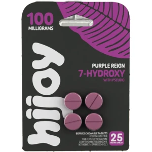 HIJOY Hydroxy 7 Pills in Purple Reign flavor, perfect for those seeking quality kratom options online.