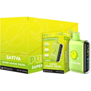 PULSE THC 5g D9+THCP+HHCP Disposable Vape in Super Lemon Diesel flavor, featuring liquid diamonds for a premium experience.