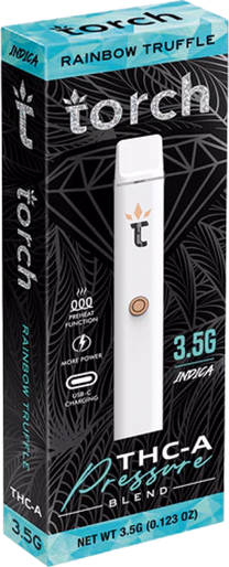 Torch 3.5g disposable THCA vape featuring Rainbow Truffle flavor, ideal for a smooth vaping experience.