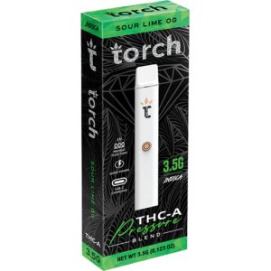 Torch 3.5g disposable THCA vape featuring Sour Lime Diesel flavor, perfect for those seeking the best disposable vape experience.