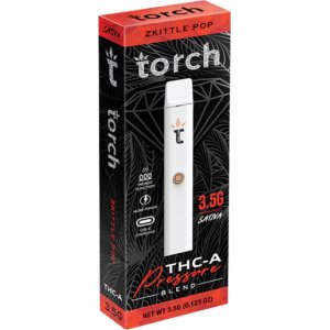 Torch 3.5g disposable THCA vape featuring Zkittle POP flavor, ideal for the best disposable vape experience.