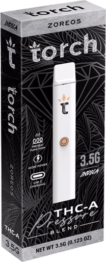 Torch 3.5g disposable THCA vape in Zoreos flavor, delivering smooth hits and rich taste for the best vaping experience.