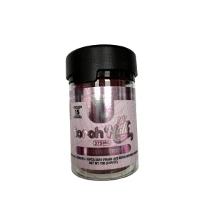Delicious Torch 375mg Lil Hulk Strawberry Gummies, perfect THCP gummy treat for Hulk enthusiasts. Enjoy the flavor!