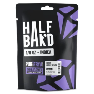 Half Bak'd 3.5G Lemon Cherry Gelato flower offers a hybrid experience, perfect for online dispensary shoppers.
